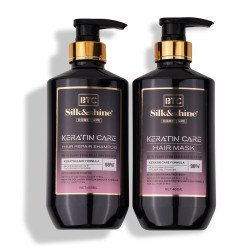 BTC Silk and Shine Home Care 98% Keratin Care shampoo + Hair mask (400ml x 2)